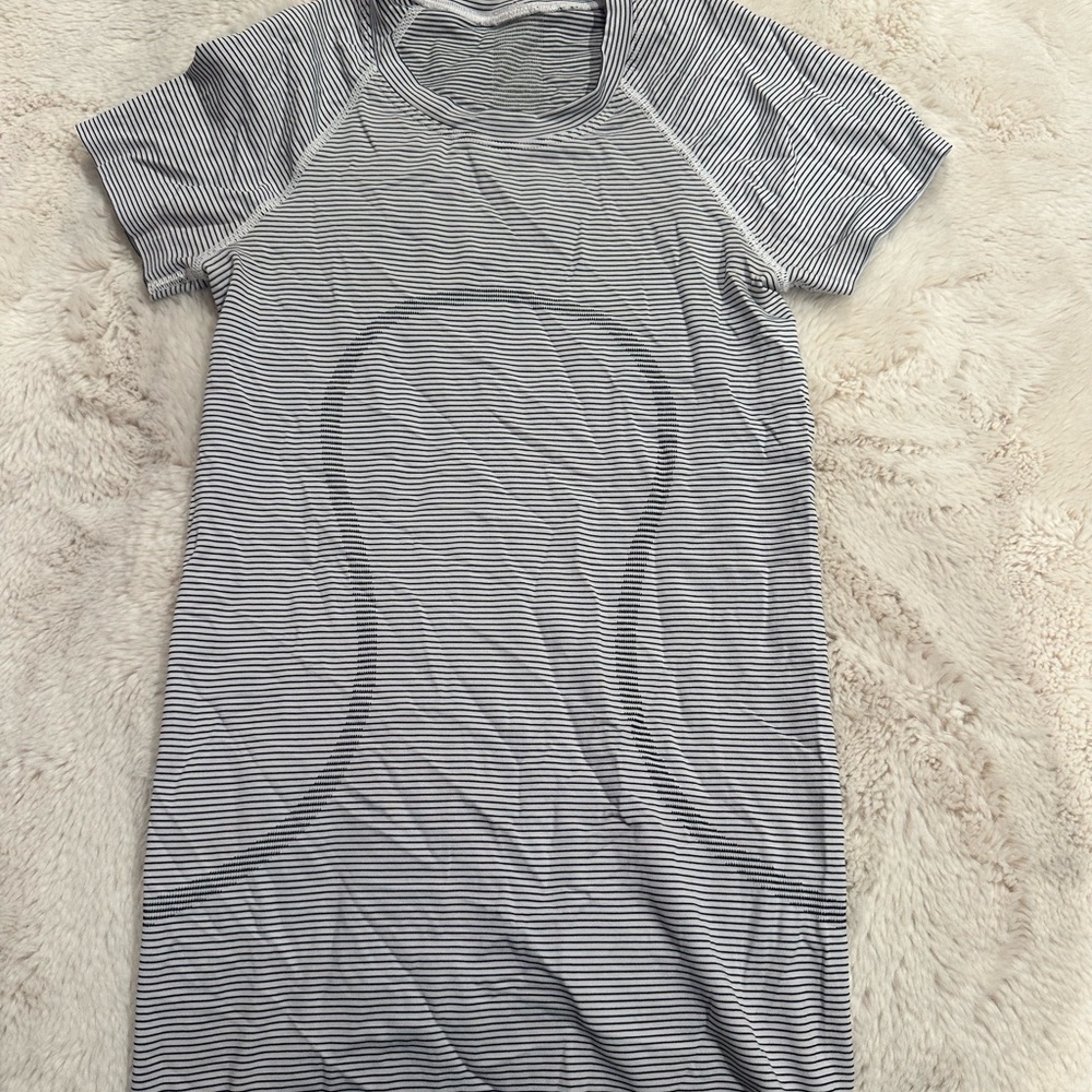 lululemon athletica Striped Short Sleeve Tee - Black and White